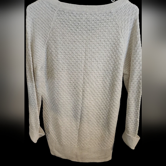 Gap White Long Sleeve Knit Sweater Size L - Picture 2 of 5